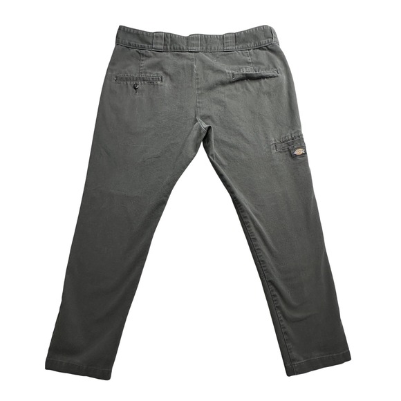 Dickies Pants Mens 38X30 Black Skinny Straight Work Double Knee Stretch WP811 - Picture 1 of 16